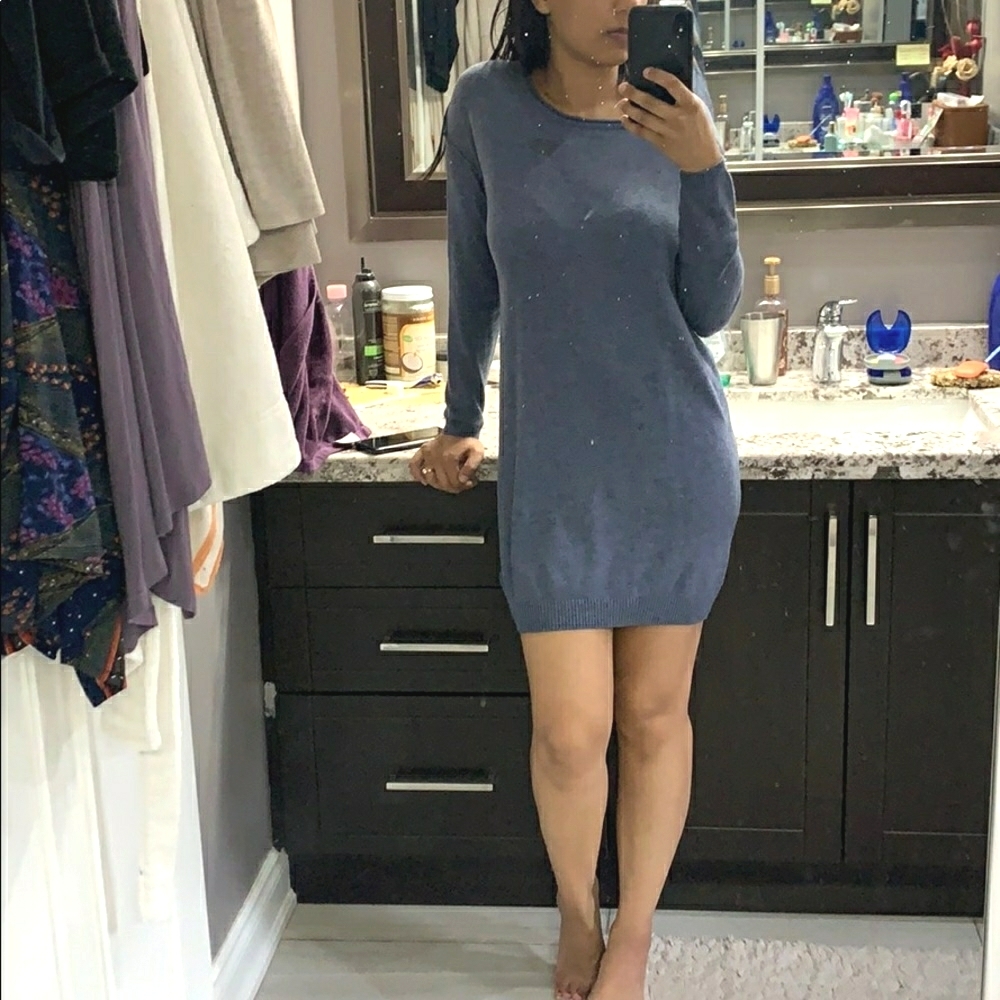 🧵 Moonlight Blue Sweater Dress